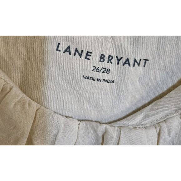 NWT Lane Bryant Womens Double V-Neck Woven Eyelet Ruffle Knit Tank Top 26/28 - Picture 4 of 5